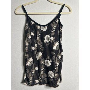 Falconeri Brown Floral Spaghetti Strap Tank